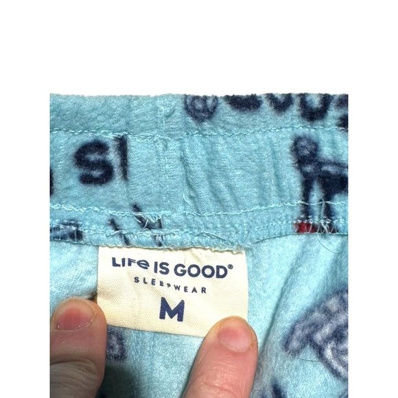 Life Is Good Mens Fleece Pajama Pants Blue Size Medium - Picture 2 of 7